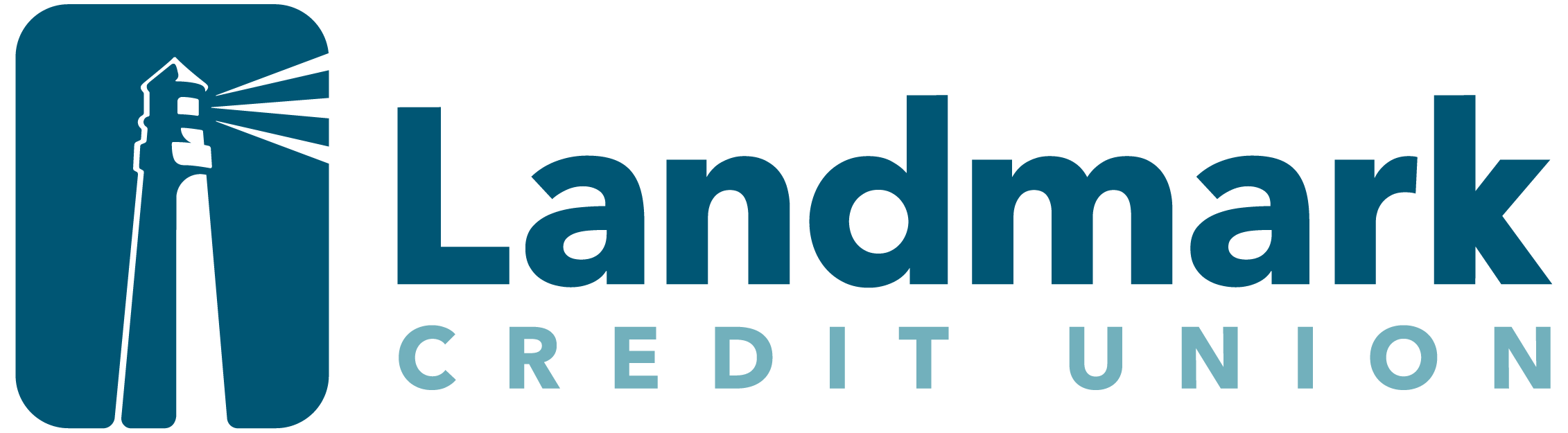 Landmark Credit Union Logo with Lighthouse