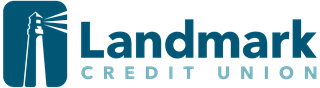 Landmark Credit Union Logo with Lighthouse
