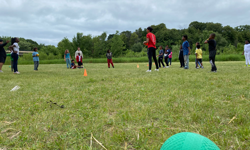 Children playing at camp