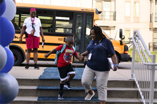 A student's first day at Browning Elementary