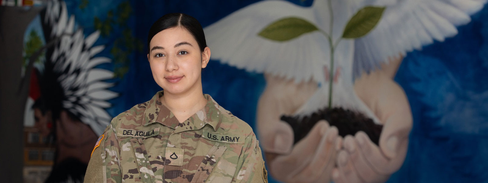 Army Woman in School