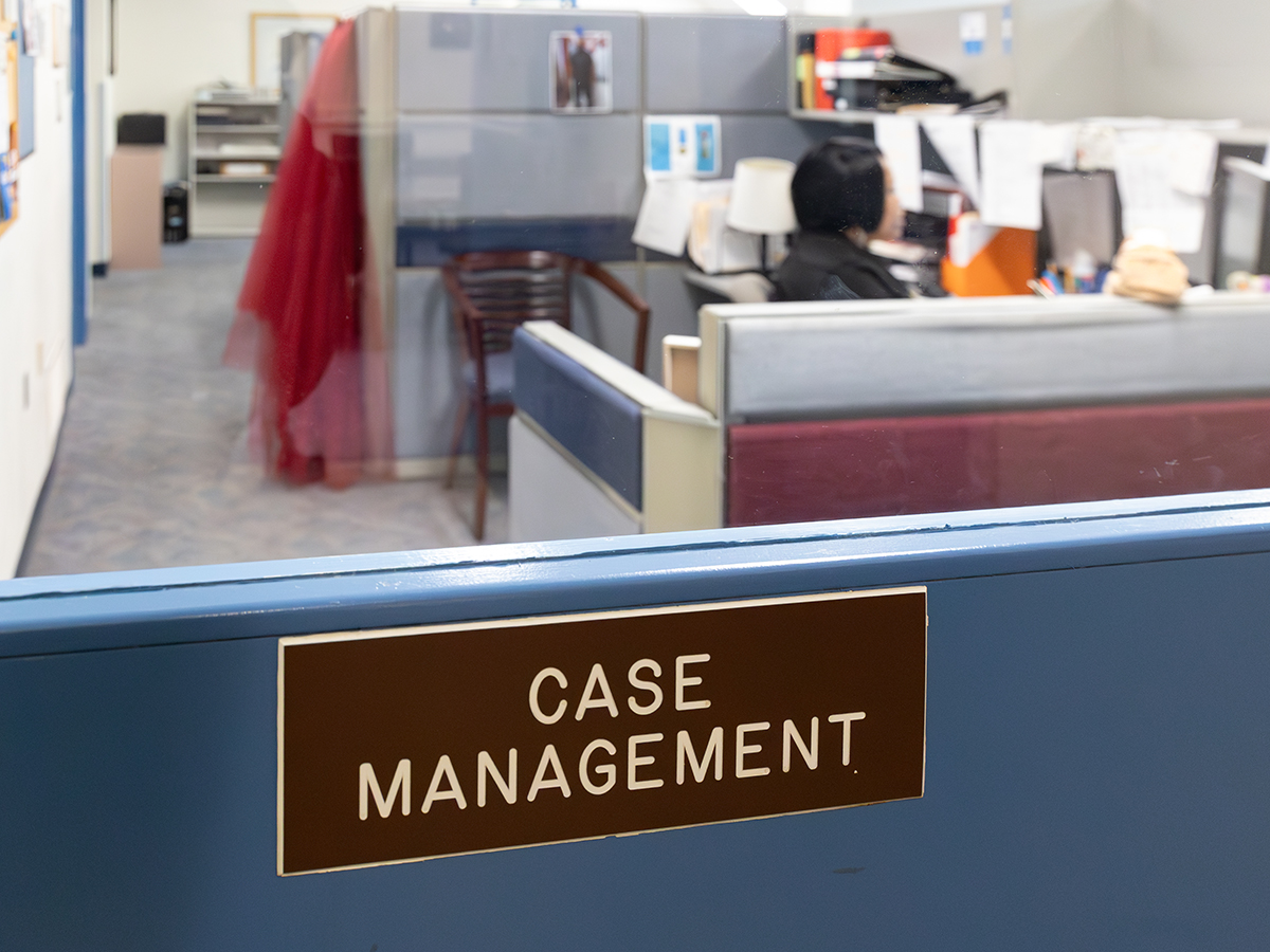 picture of door with sign that says Case Management