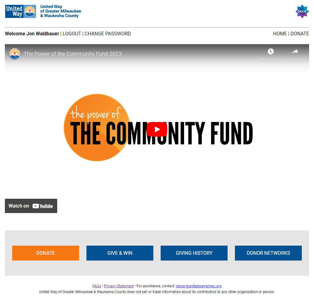 2023 Demo Screenshot of Home Page