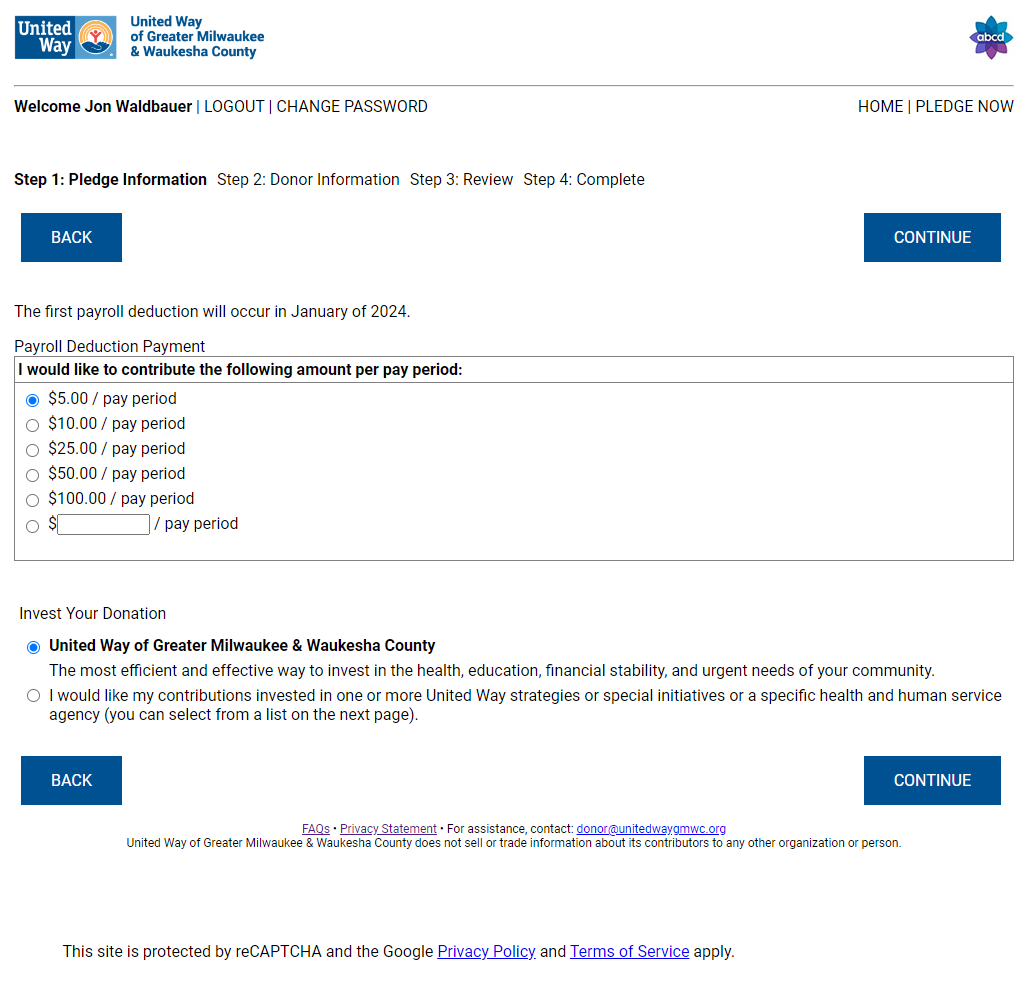 2023 Demo Screenshot of Payroll Deduction Payment Type