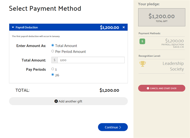 Give At Work - Payroll Deduction