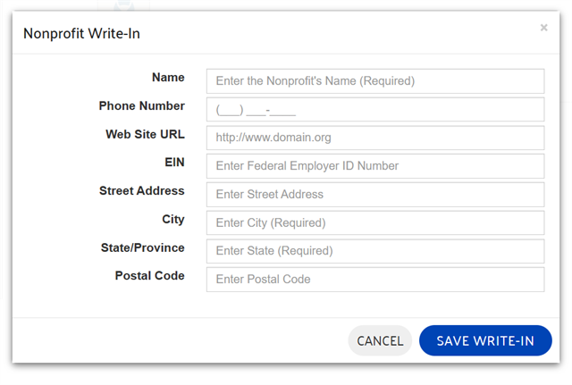 Give At Work - Write-In