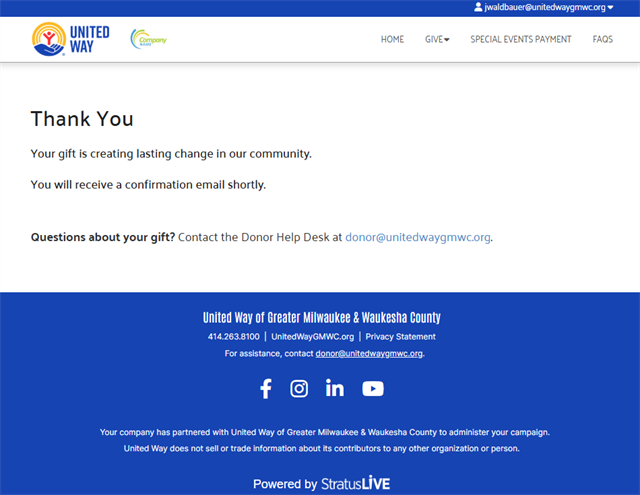 Give At Work - Thank You