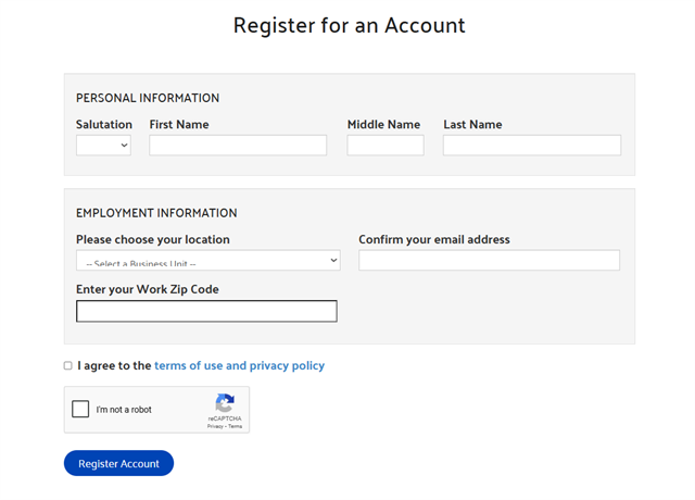 Give At Work - Register - Account