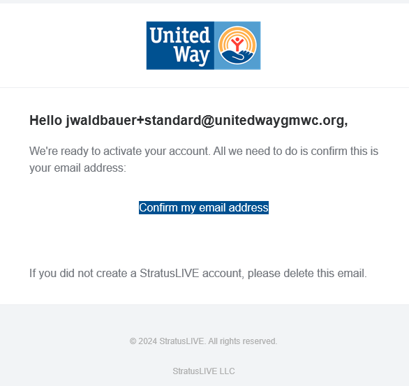 Give At Work - Registration - Confirmation Email