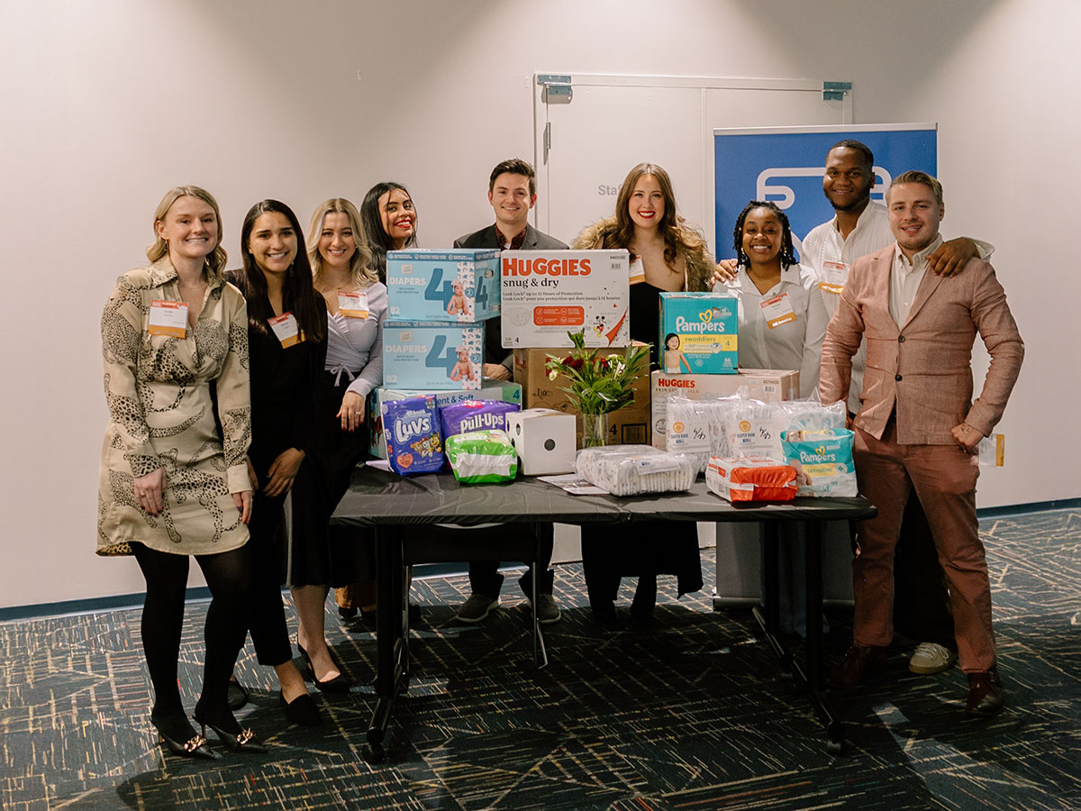Image of group of LINC members with diapers