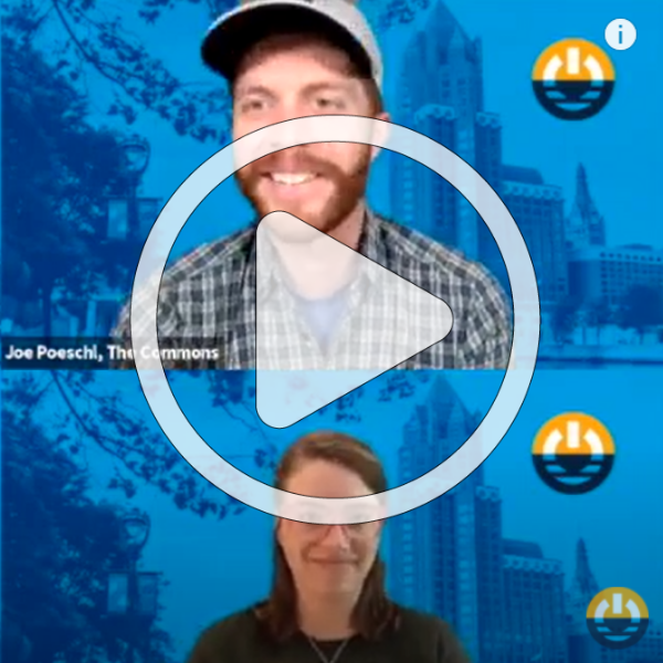 Screenshot of a video with a play button to signify a video