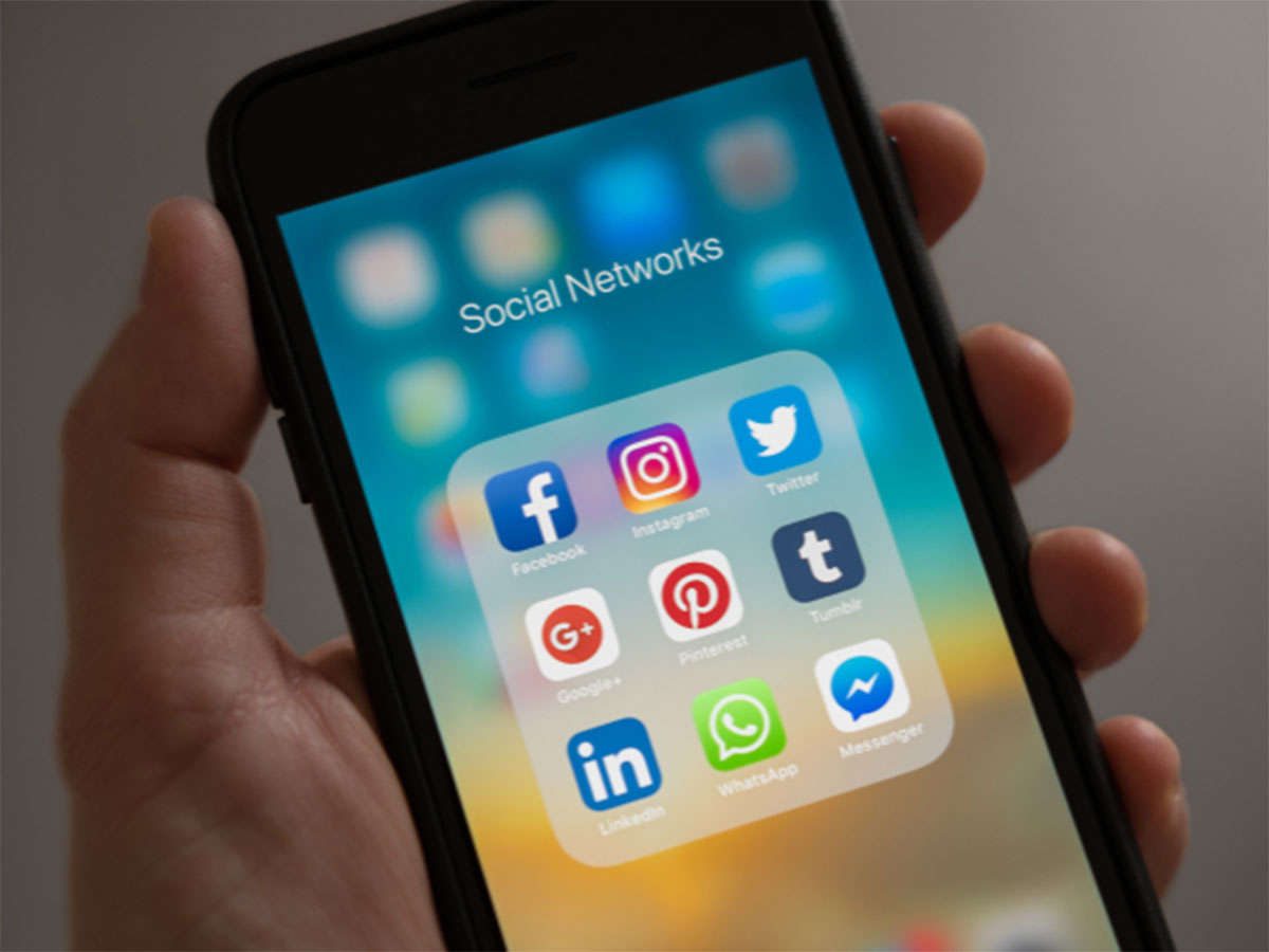 Phone open to social media apps